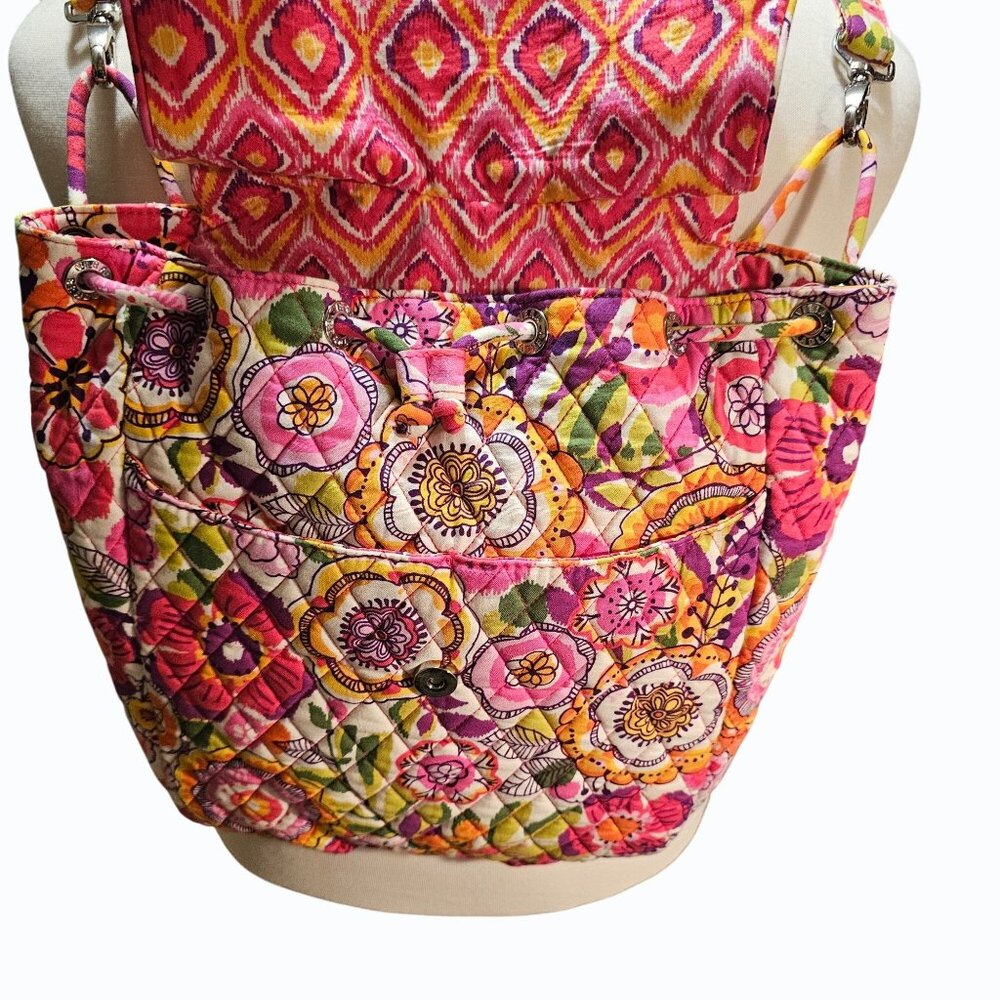 Vera Bradley Convertible Backpack Tote Purse Shoulder Crossbody  Clementine  NWT - Picture 3 of 10